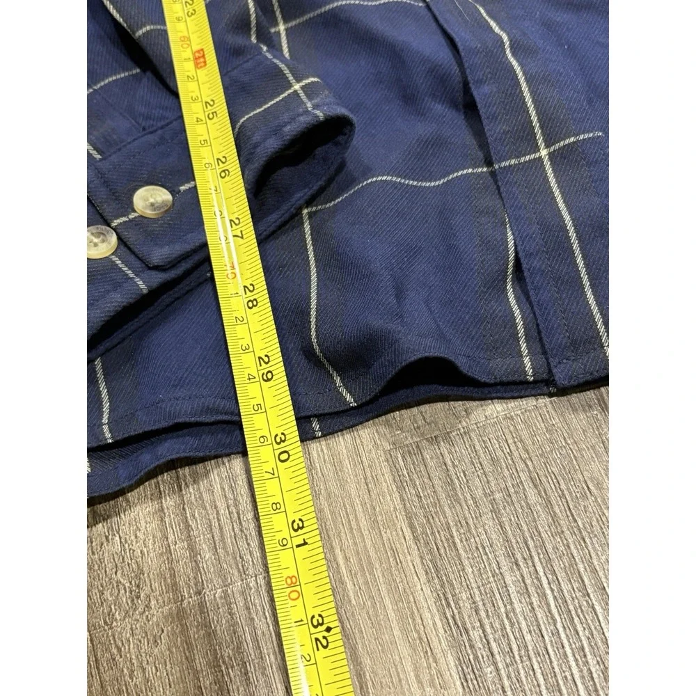 The North Face Shirt Mens Large Blue Plaid Long‎ Sleeve Button Up  Zip Pocket